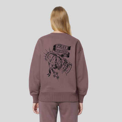 Pray for Snow Oversized Organic Crew Sweat