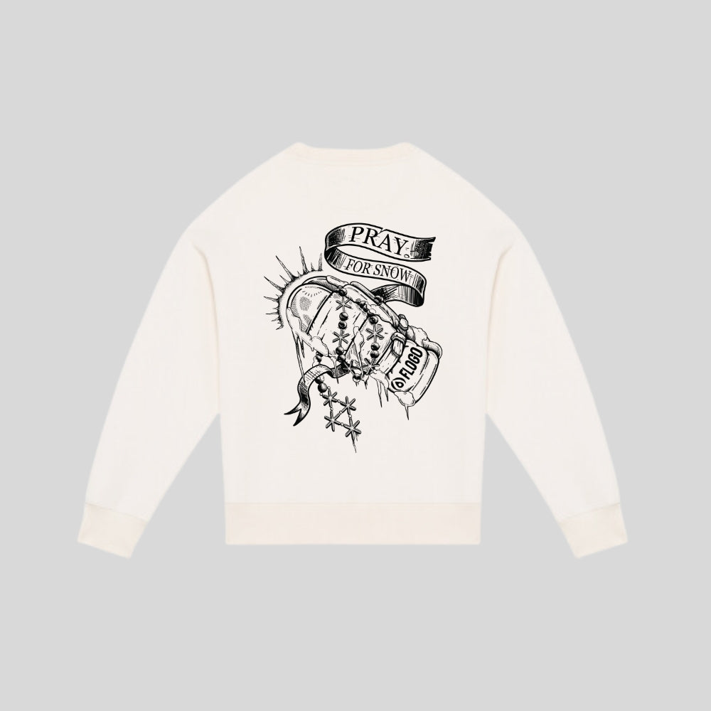 Pray for Snow Oversized Organic Crew Sweat